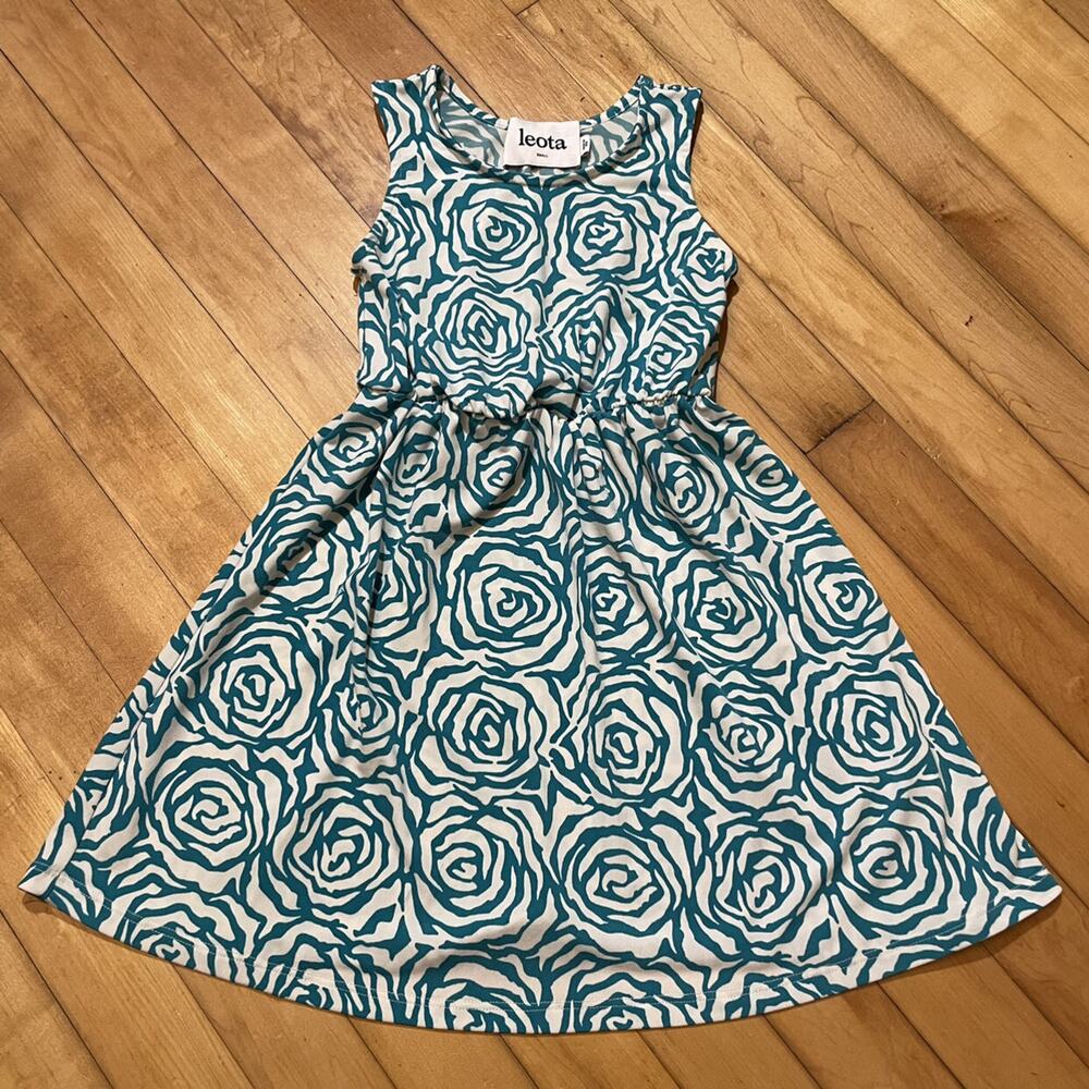 Leota White and Teal Floral Dress